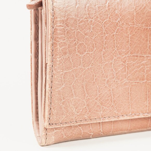 Miu Miu Croc Embossed Long Continental Blush Pink Wallet - Picture 5 of 9
